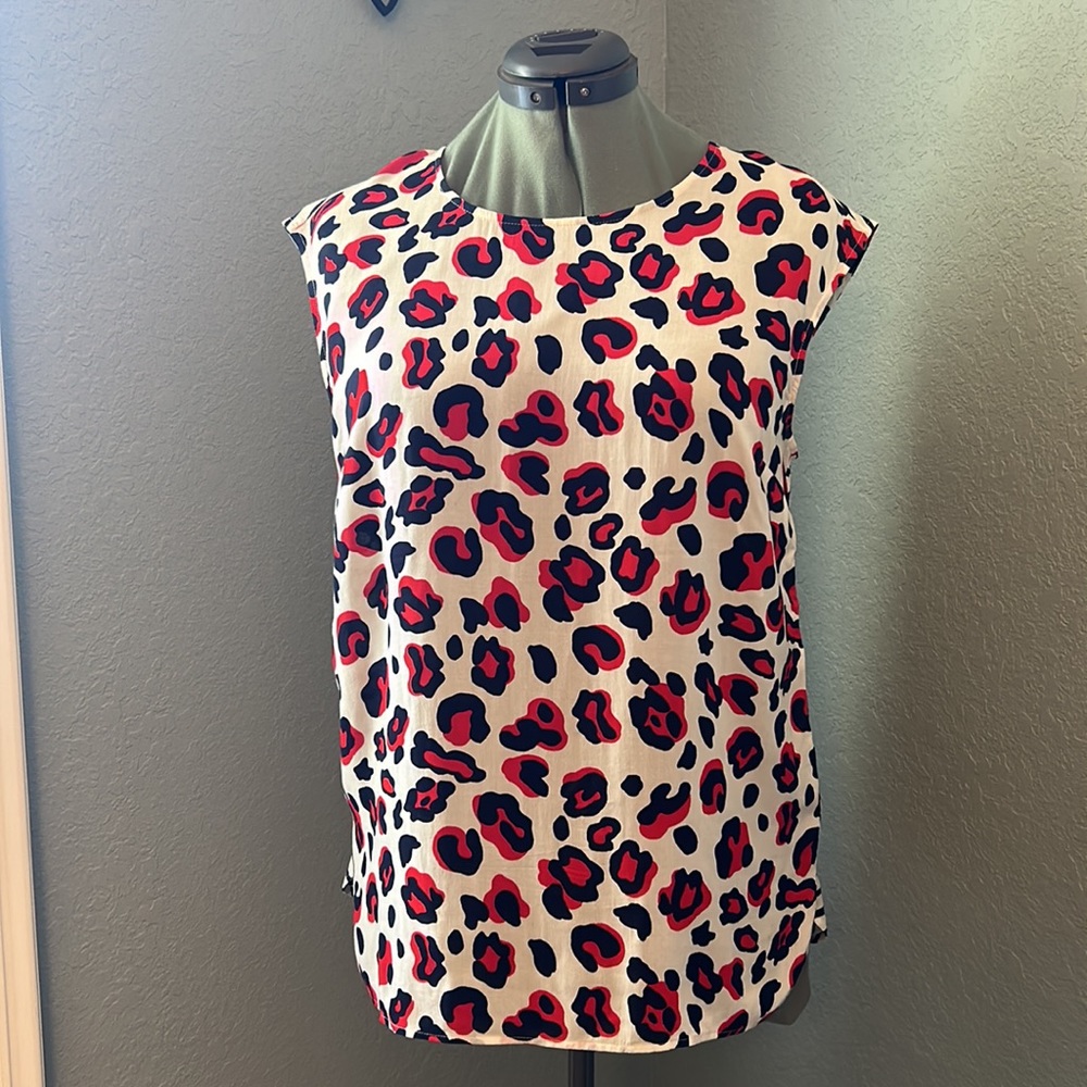 Talbots animal print rayon tank